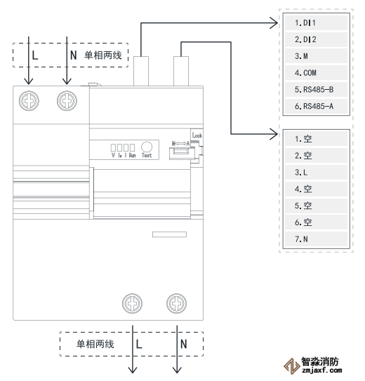 TY-610-2P智慧空開(kāi)產(chǎn)品接線示意圖